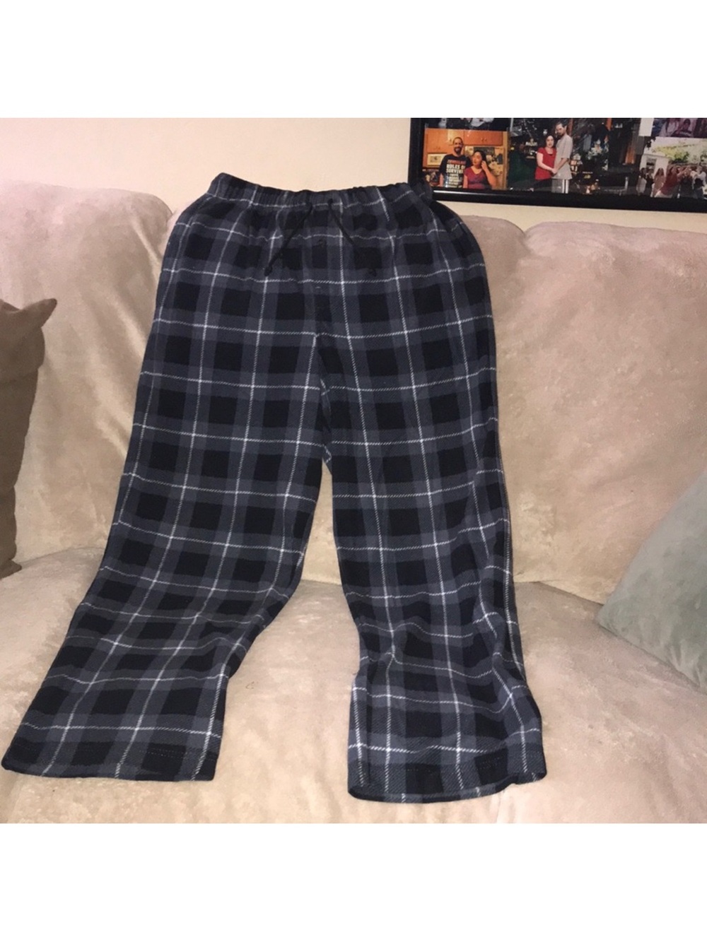High sierra large Men's Black white & Gray Plaid Lounge Pants with pockets
